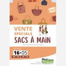 Vente spéciale sacs à main à la ressourcerie