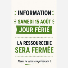 Fermeture 15 Août